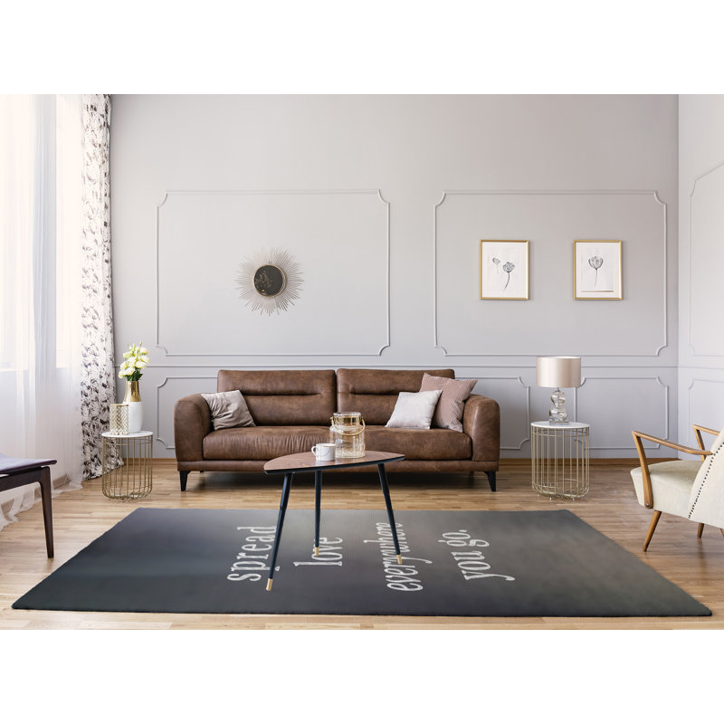 Tapis en polyester multicolore pour l’amour à motif poly, Rectangle 8 pi x 10 pi