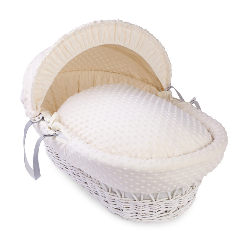 Dimple Wicker Moses Basket, Cream