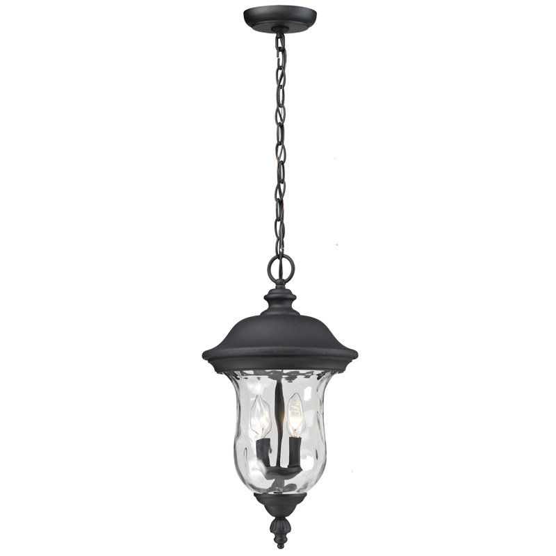 Antkeo 3 -Light Mains Only Outdoor Hanging Lantern, Black