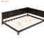 Lit de jour double, style Mid-Century moderne, structure en bois, accoudoirs et lit de jour, taille classique avec-1817248426-1817248424