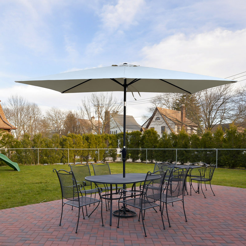 Parasol de marché rectangulaire 9 pi x 6 pi Cortesani, Rosée givrée