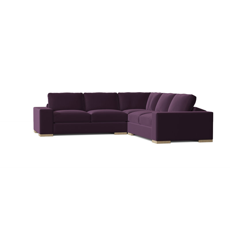 Brann Upholstered L-Shaped Sectional Symmetrical, Klein Fig, Mahogany