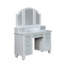 Ensemble de meuble-lavabo 1 pièce blanc avec tabouret et 3 tiroirs de rangement avec miroir