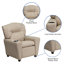 Contemporary Kids Recliner with Cup Holder-1550057885