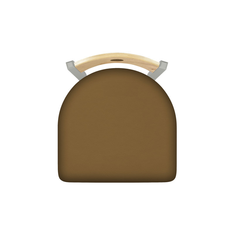 Tabouret pivotant Voltaire, Chêne naturel, Nickel anodisé, Siège de selle Canter / finition érable naturel