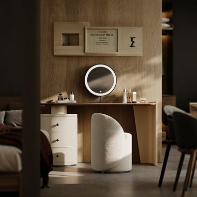 39.37"Minimalist Modern Storage-Integrated Vanity Table