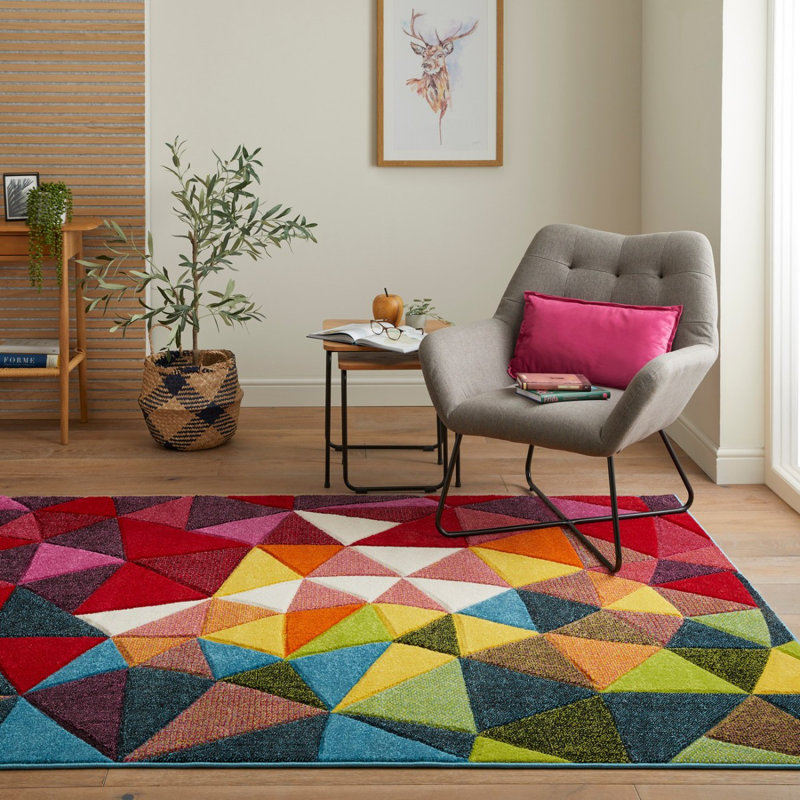 Modern Rug, Geometric Rug For Bedroom, Living Room, Stain Resistant Modern Rug, Thick Rug, Runner 80 x 240 cm