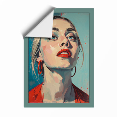Woman in Red Modern - Framed Print