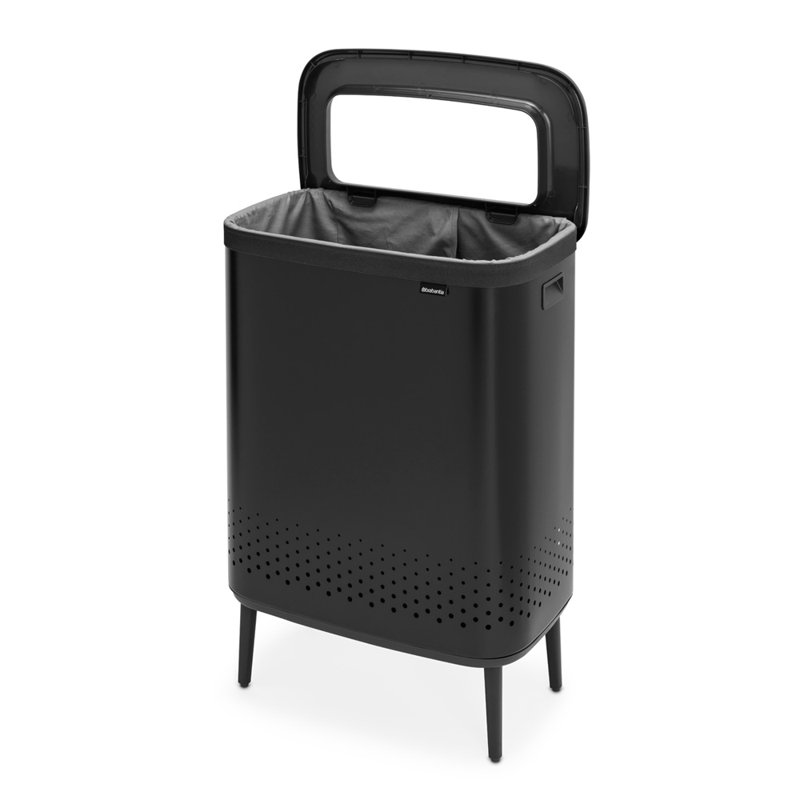 Brabantia Bo Hi 2 x 45 Litre Laundry Bin, Matt Black