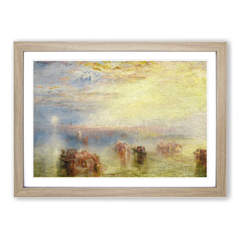 Approach to Venice by Joseph Mallord William Turner - Picture Frame Painting, Oak Framed, 48cm H x 65cm W x 2cm D