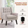73cm Wide Tufted Polyester Armchair with Solid Wood Legs