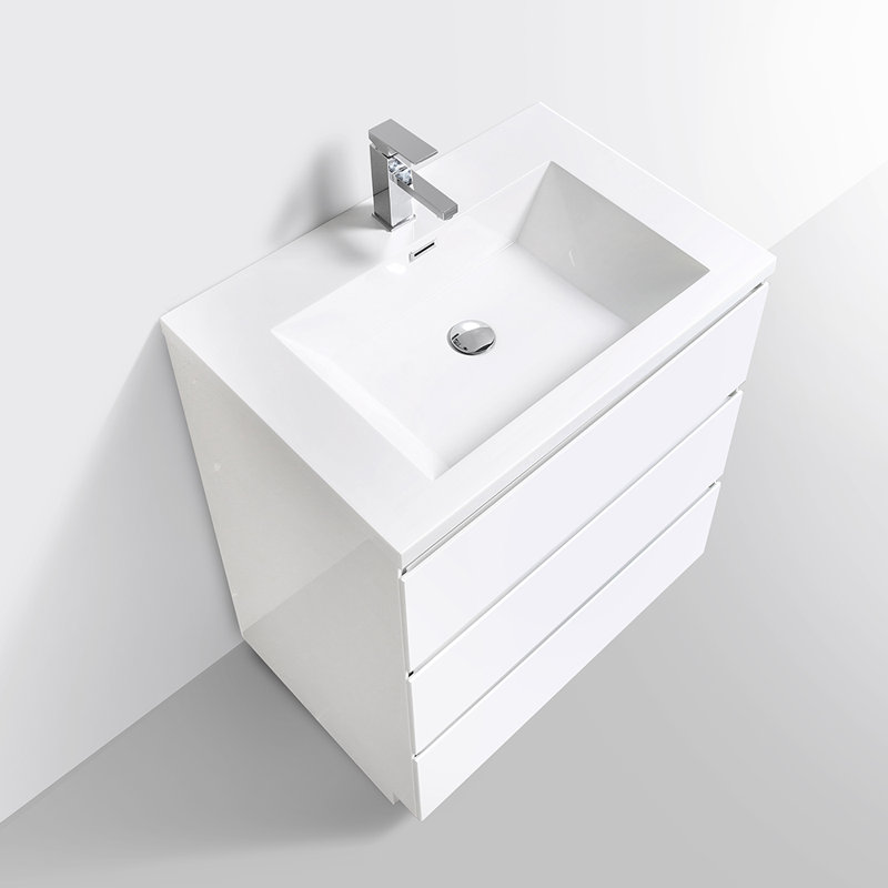Ensemble de meuble-lavabo simple 30 po, Blanc