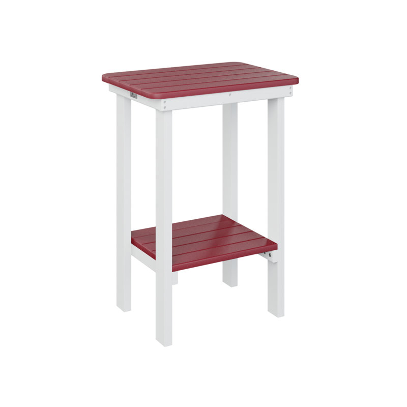  Table de bout rectangulaire rouge avec base rouge, H 29 po x l 20,5 po x P 15 po, Rouge écarlate