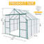 Serre extérieure en polycarbonate de 2,4 x 2,4 m (8 x 8 pi), avec base galvanisée et système de ventilation. Serre robuste qui peut être utilisée en toutes saisons, idéale pour les plantes d'extérieur.