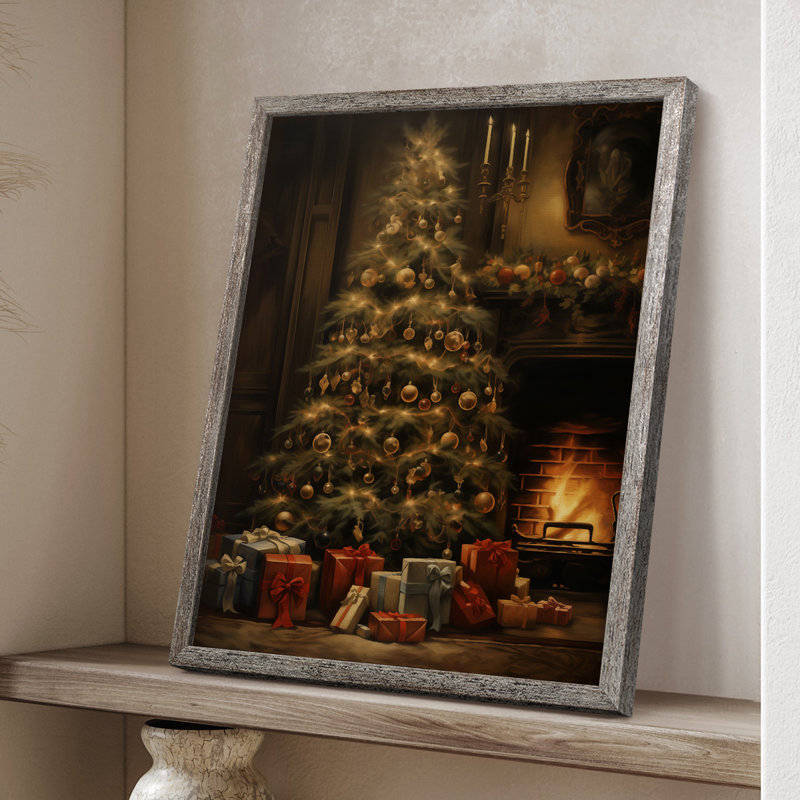 «Christmas Holiday Art DCLXVII», reproduction d'art encadrée - bois massif, H 15 po x l 12 po