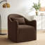 Fauteuil d'appoint en mélange de lin couleur cacao Fyfe