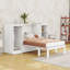 Lit escamotable simple peu encombrant avec garde-robe et tablettes