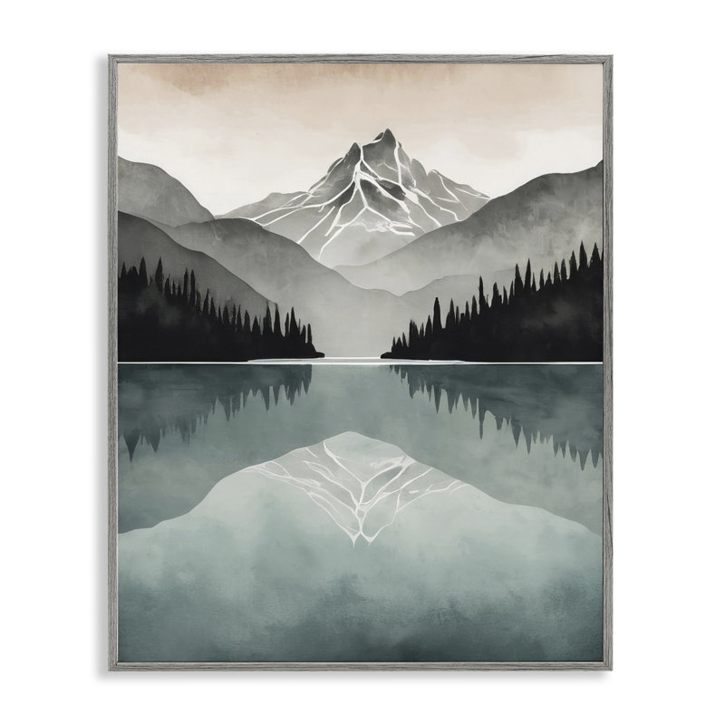 «Mountain Reflecting over Lake», art de la giclée par Denise Dundon, Estampe numérique Farmhouse, H 14 po x l 11 po