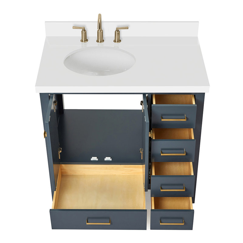 Ensemble de meuble-lavabo simple 37 po Cambridge, Bleu minuit