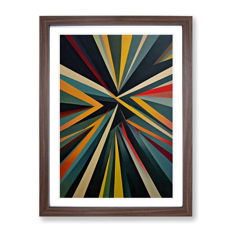 Powerful Abstract Art - Single Picture Frame Print, 34cm H x 25cm W, Walnut