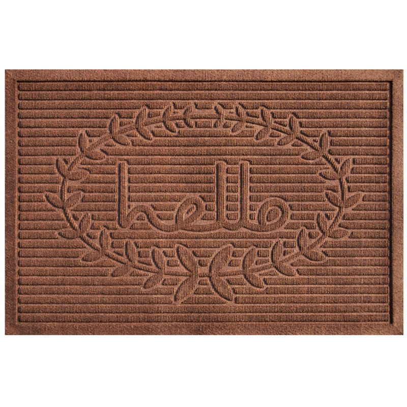 Tapis d'entrée / extérieur Barreto, Rectangle 3 pi x 5 pi, Brun