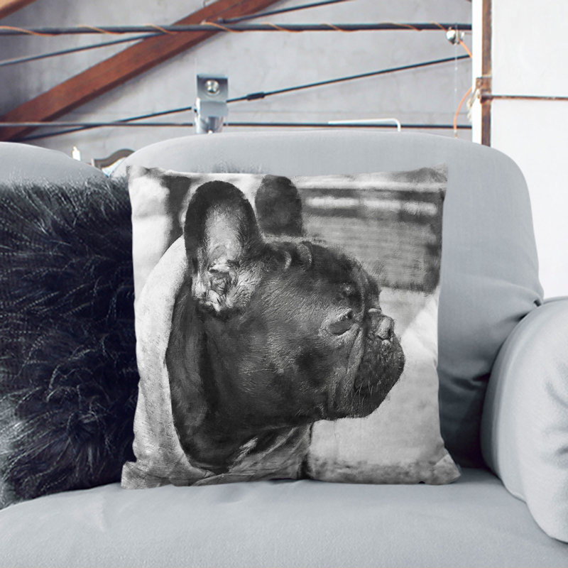 Square Cushion, 40cm H x 40cm W x 15cm D, Black