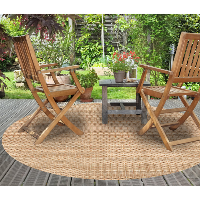 Yuliana Vinyl Machine Printed Area Rug, Round 150cm