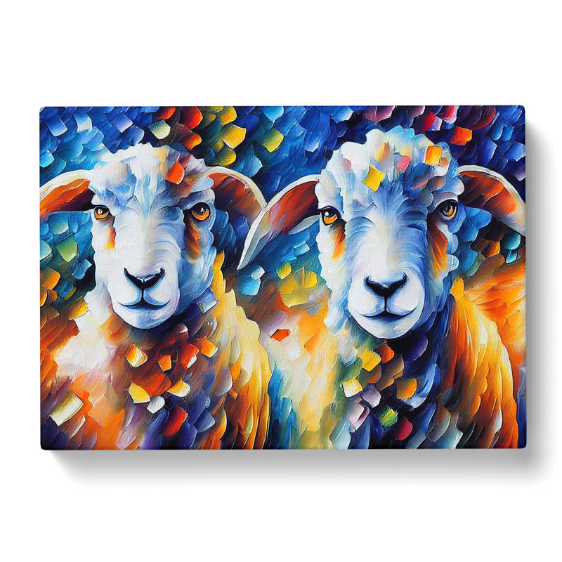 Sheep Painting Vol.2 Abstract - Wrapped Canvas, 35cm H x 50cm W x 3cm D