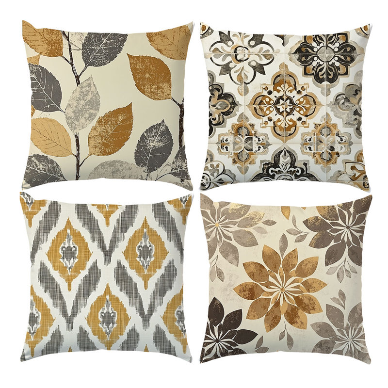 4 Pcs Bohemian Pattern Decorative Pillow Covers