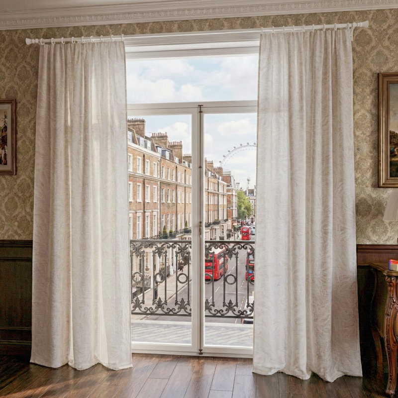 Faux Linen Semi Sheer Curtain, 140 cm Width x 240 cm Drop