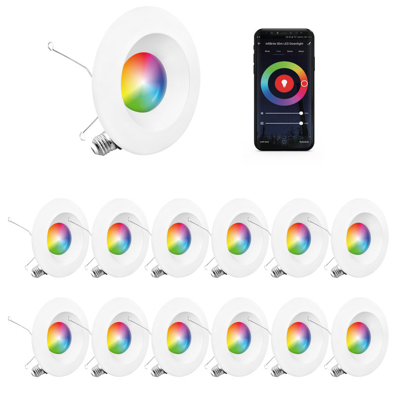 DEL 5 po / 6 po Smart Retrofit, 12 W, blanc à changement de couleur réglable, Wi-Fi activé, à intensité variable
