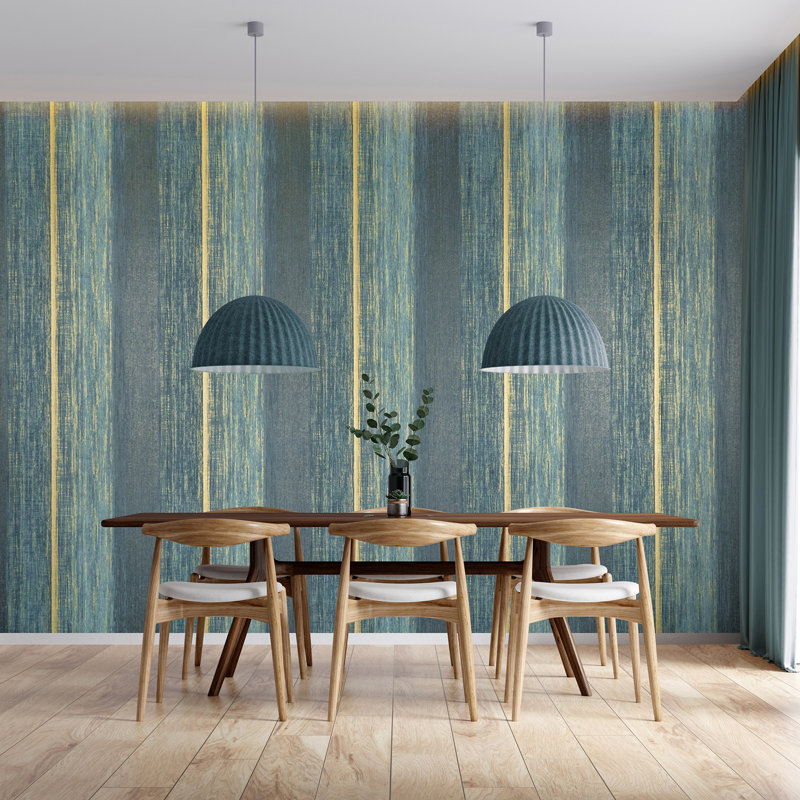 Precious Collection Glitter Chiffon Damask Wallpaper Roll, Navy