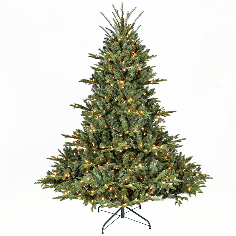 Arbre de Noël 6 pieds avec 500 lumières UL - branches mixtes PE / PVC, 1763 pointes, base large, H 6 pi