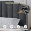 Structure de grand lit avec tête de lit réglable, lit plateforme tapissier Boucle, lit en bois massif pour la chambre à coucher, aucun sommier nécessaire-1203748000-1203748007