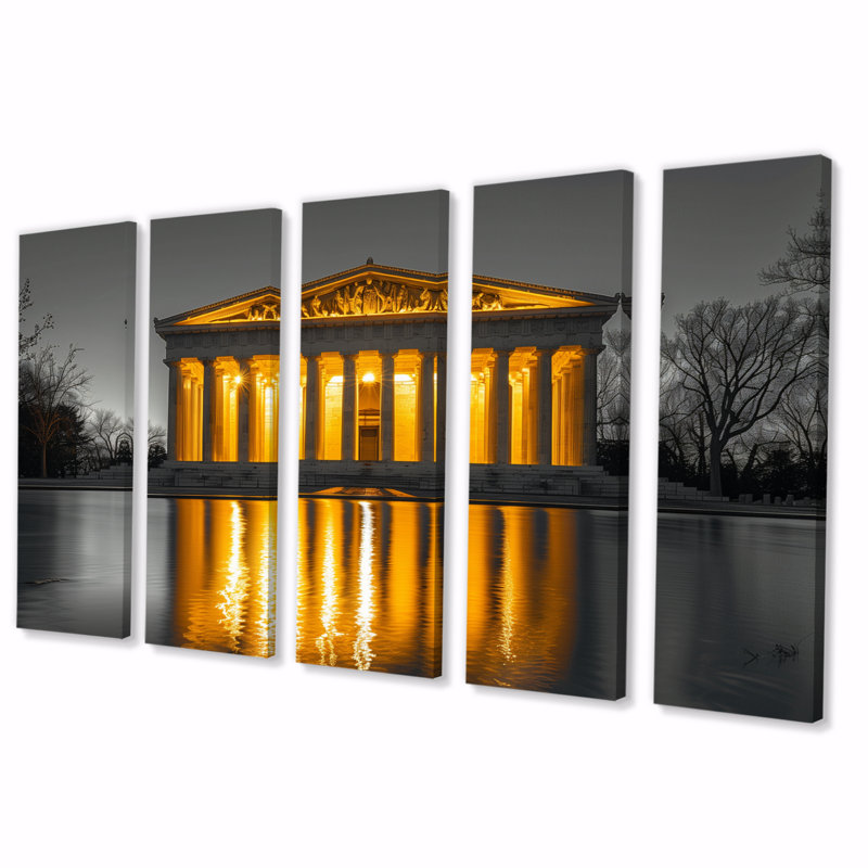 «Yellow Gray Winter», ensemble de reproductions d'art sur toile, H 32 po x l 80 po