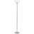 70" Nickel Torchiere Floor Lamp With White Frosted Glass Dome Shade