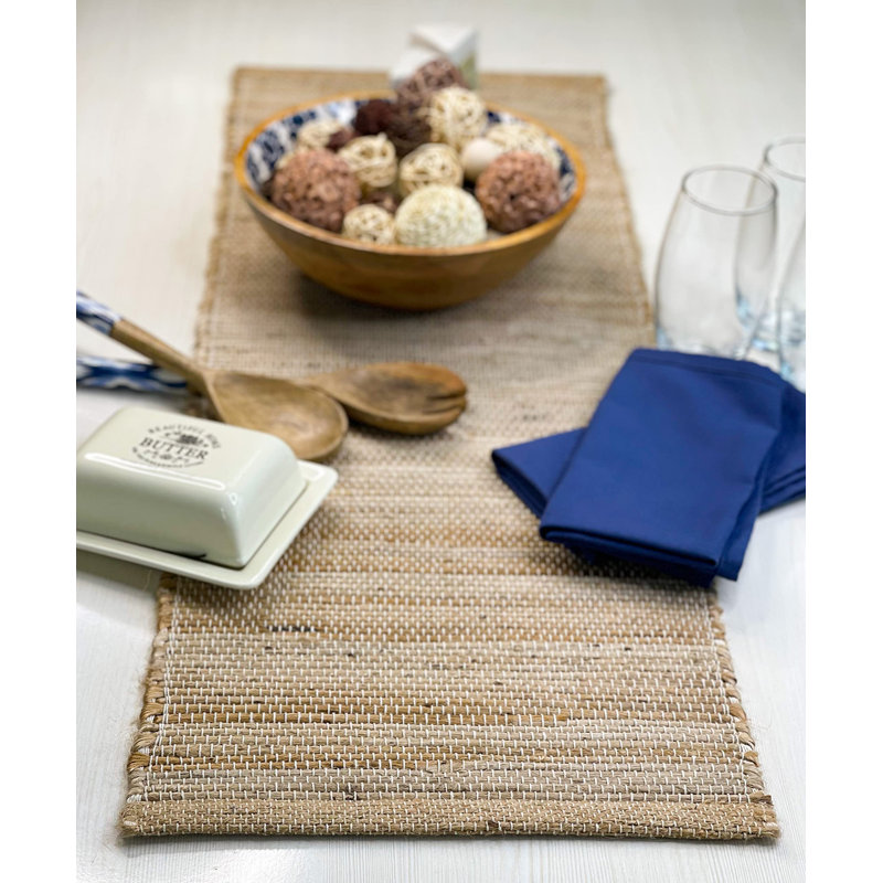 Chemin de table Pingham, 108 po x 13 po, Beige / brun clair