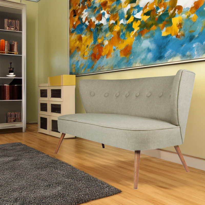 Upholstered 55.51'' Loveseat, Grey