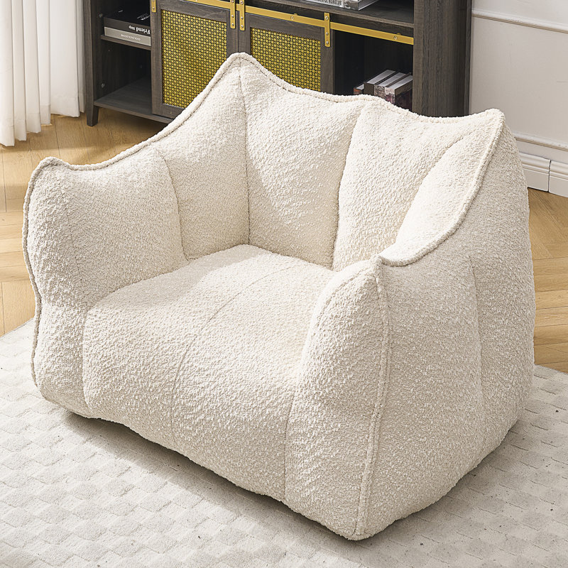 Fauteuil à billes Thaloria, H 30,7 po x l 47,2 po x P 36,2 po, Chenille beige