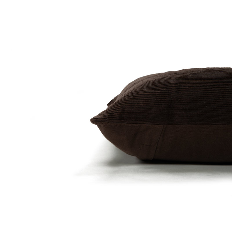Brown Cotton Velvet Corduroy Throw Pillow