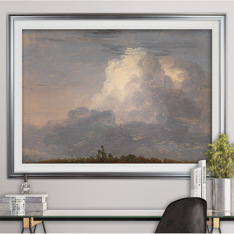 « clouds », impression, Cadre argenté, H 20 po x l 24 po x P 1,5 po