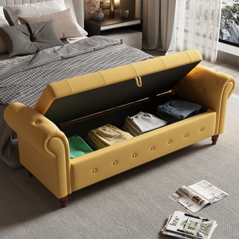 Banc de rangement Viky, Jaune