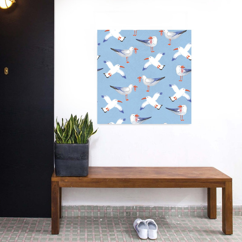 Motif d'oiseaux côtiers II, mouette, art côtier, H 32 po x l 32 po