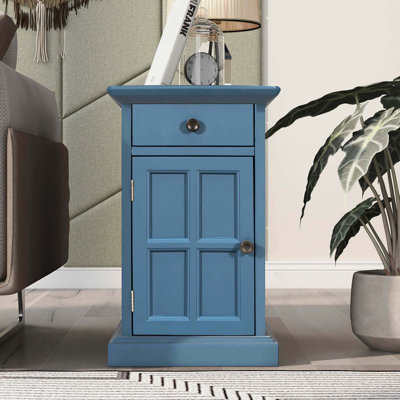 Table d'appoint Classic Vintage Livingroom avec ports USB et un tiroir multifonctionnel avec porte-gobelets