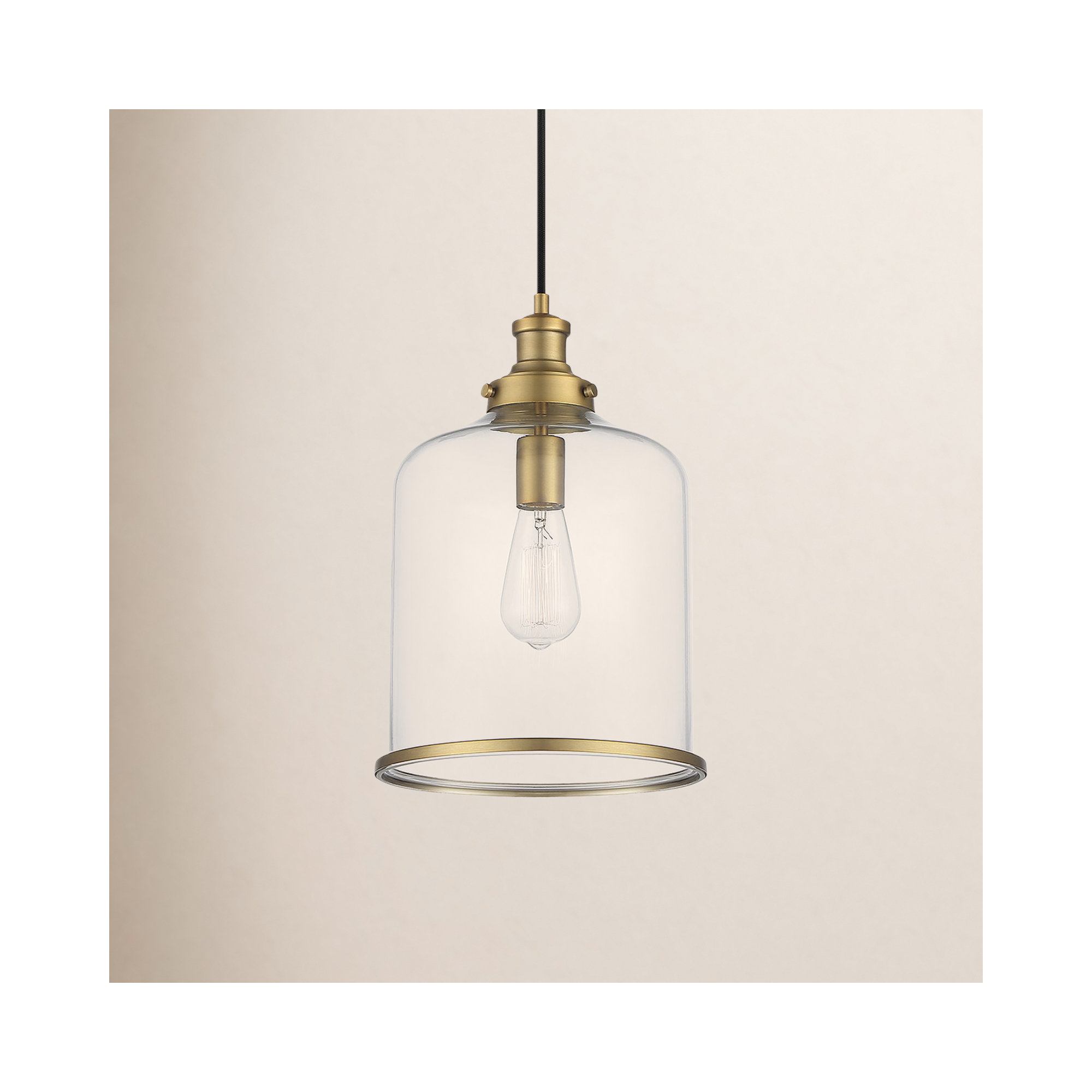 Emmett Single Light Glass Dimmable Pendant