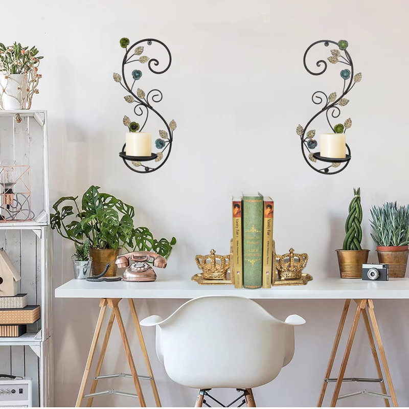 Ensemble de 2 appliques murales pour bougeoir