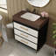 Meuble-lavabo autoportant moderne avec lavabo vasque en céramique et plateau en pierre frittée durable-1686909289