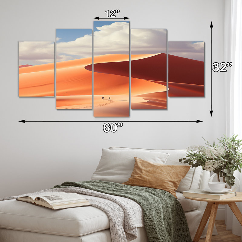 Sossusvlei «A Desert II», impression sur toile - 5 panneaux