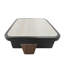 Ensemble de tables basses gigognes 2 pièces 32 "avec plateau en pierre frittée d'aspect travertin, placage de noyer et rangement caché