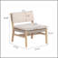 Chaise longue en acacia et coussin beige
